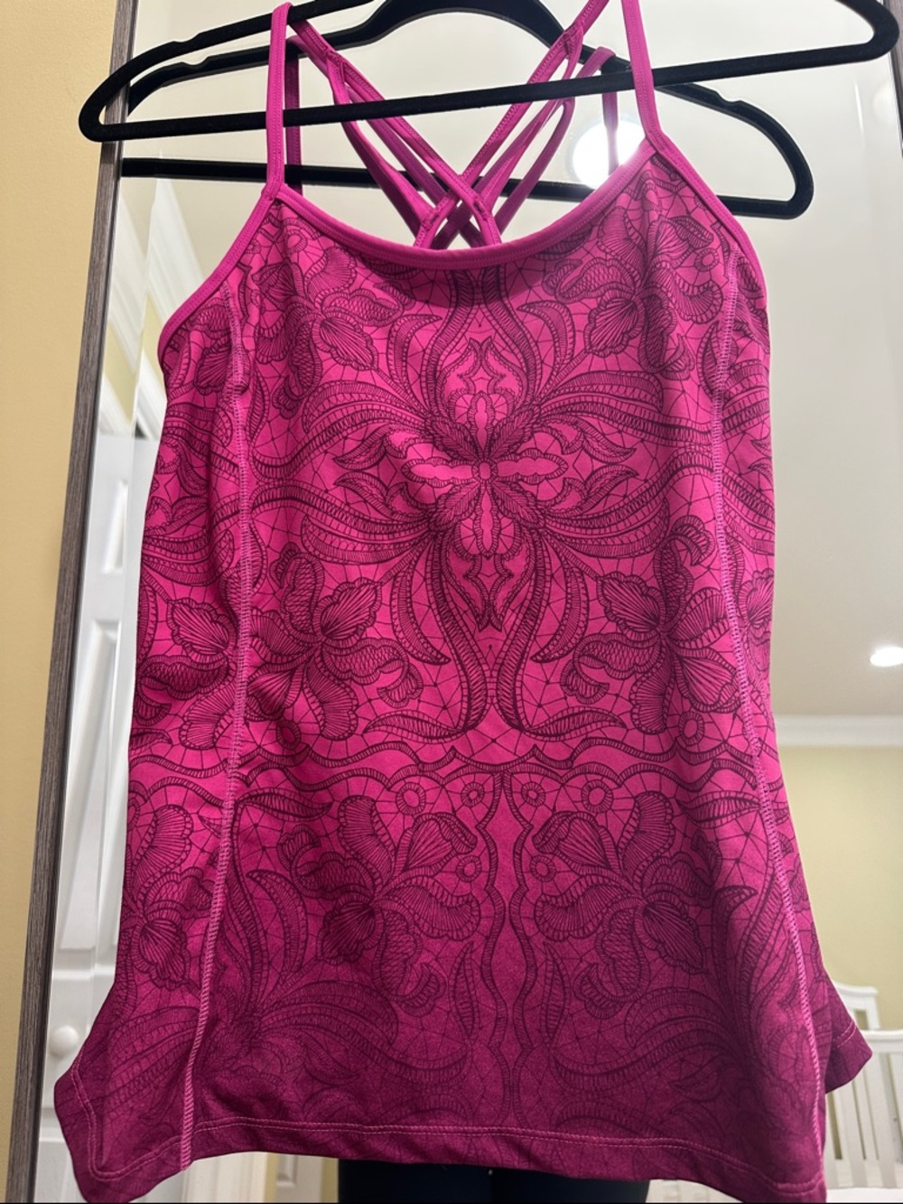 Athleta Hot Pink Patterned Strappy Athletic Tank